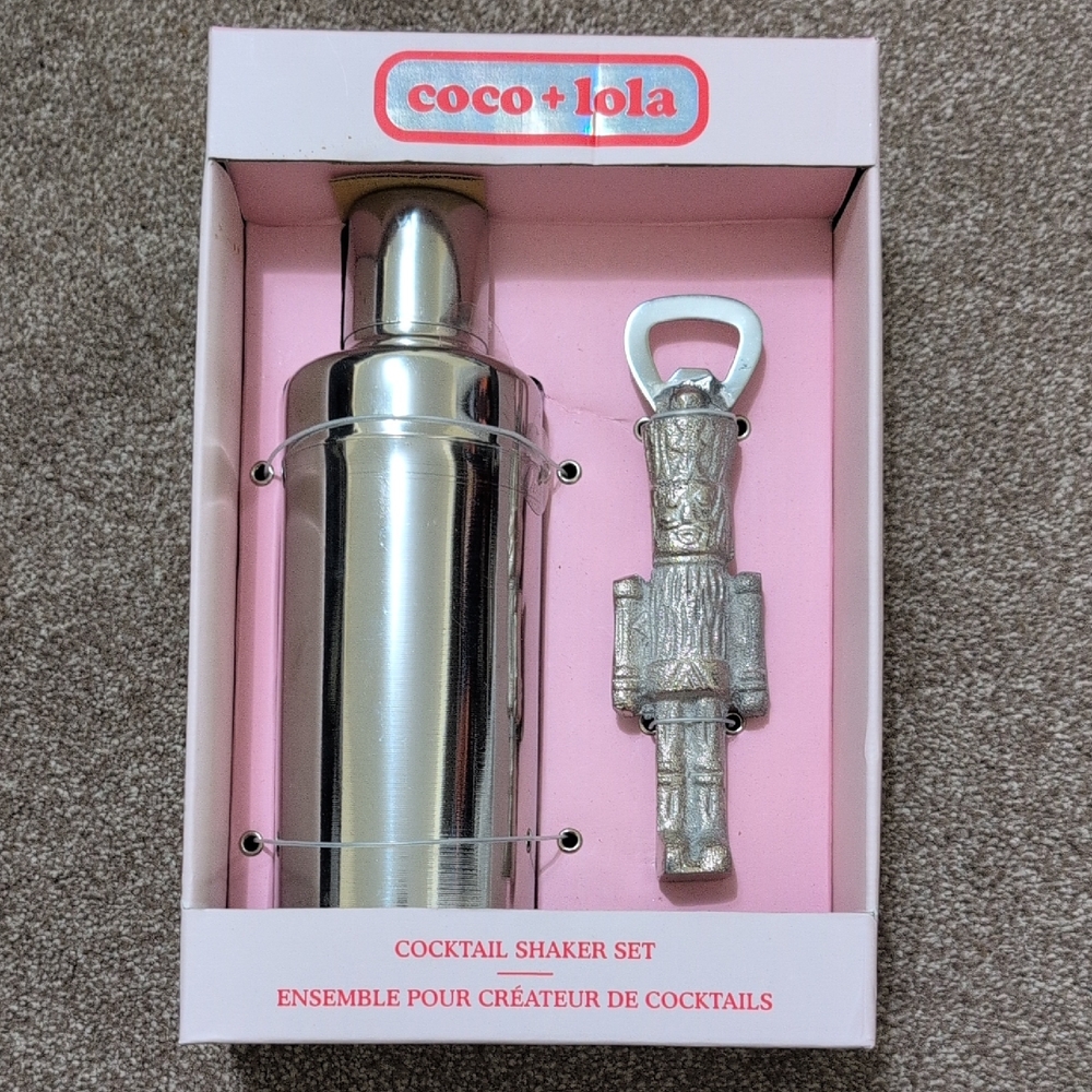 NWT Coco + Lola Silver Cocktail Shaker Set